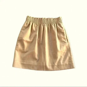 J.Crew wool paperbag style skirt tan/camel elastic waist with pockets size 00